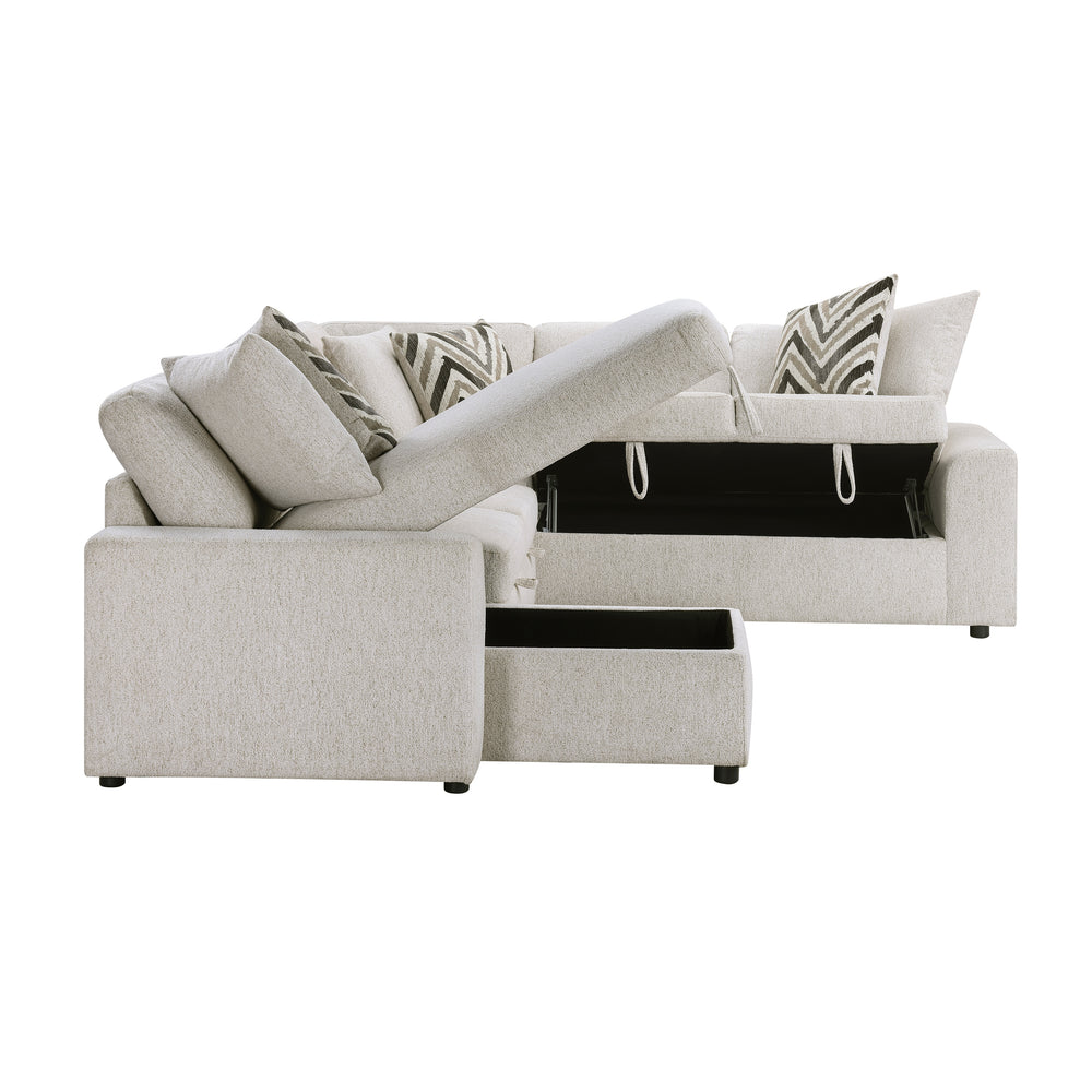 Myrtle 3-Piece Sectional with Pull-out Bed and Hidden Storage