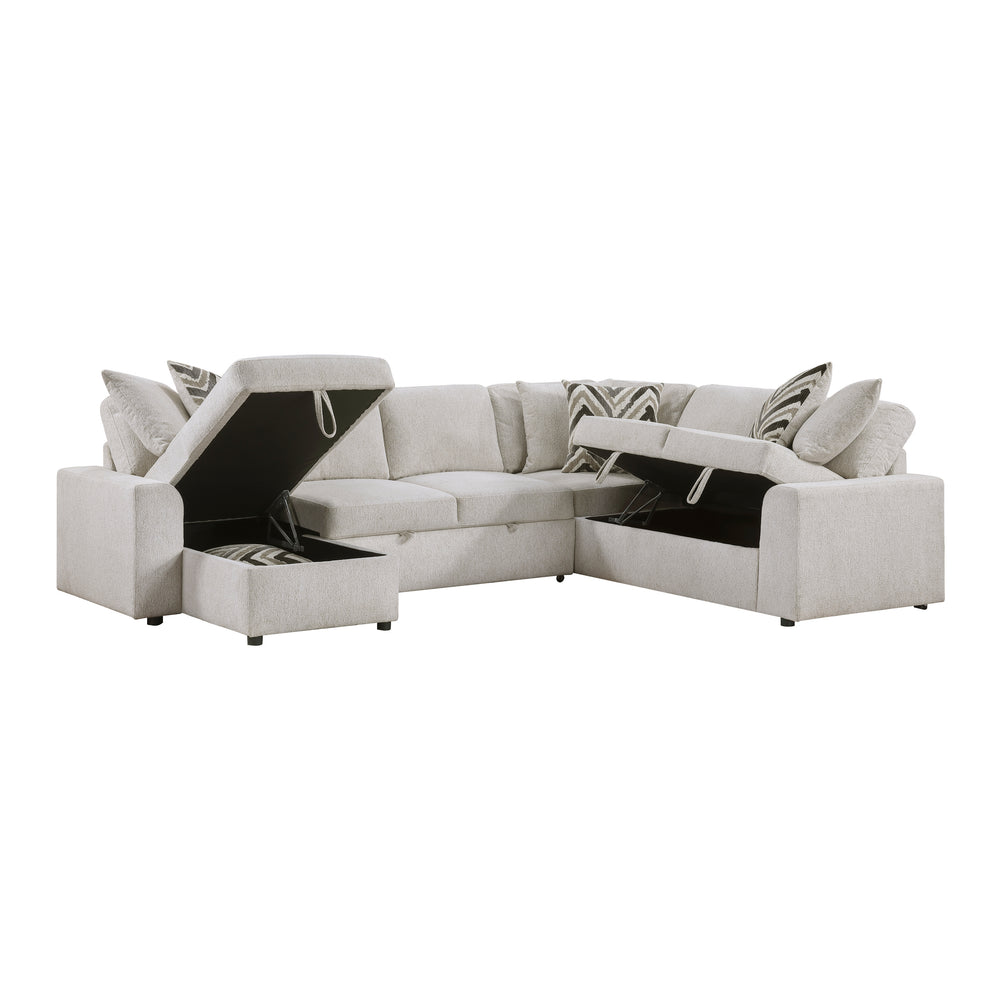 Myrtle 3-Piece Sectional with Pull-out Bed and Hidden Storage