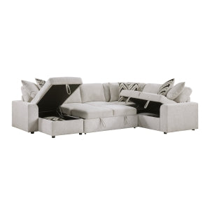 Myrtle 3-Piece Sectional with Pull-out Bed and Hidden Storage