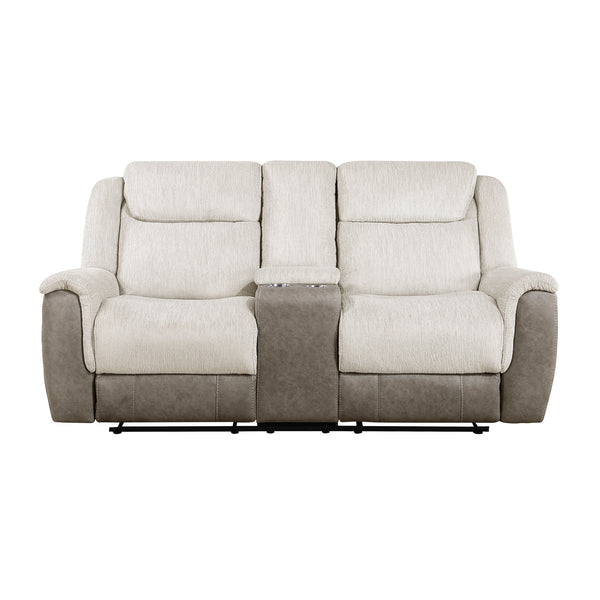 Beige loveseat on a white background