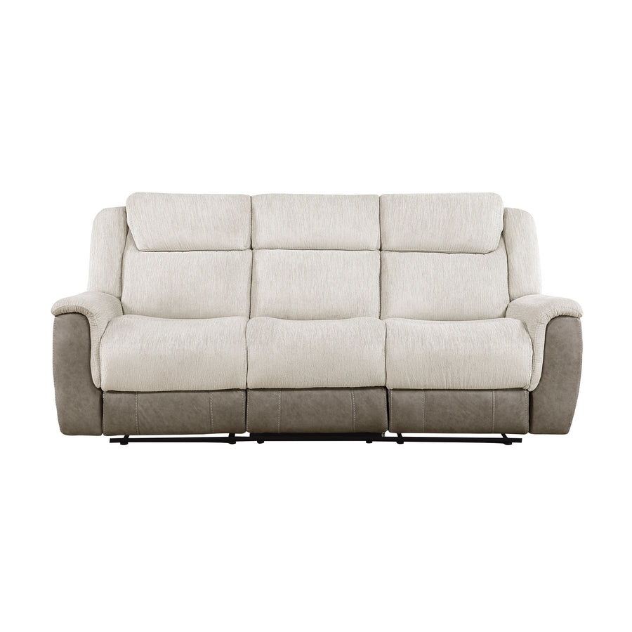 Beige sofa with a white background