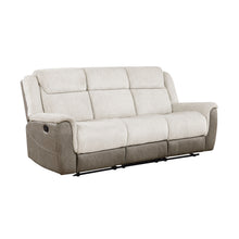 Beige and brown sofa on a white background