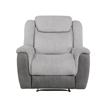 Gray recliner chair on a white background