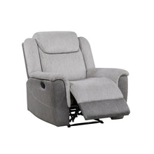 Gray recliner chair on a white background