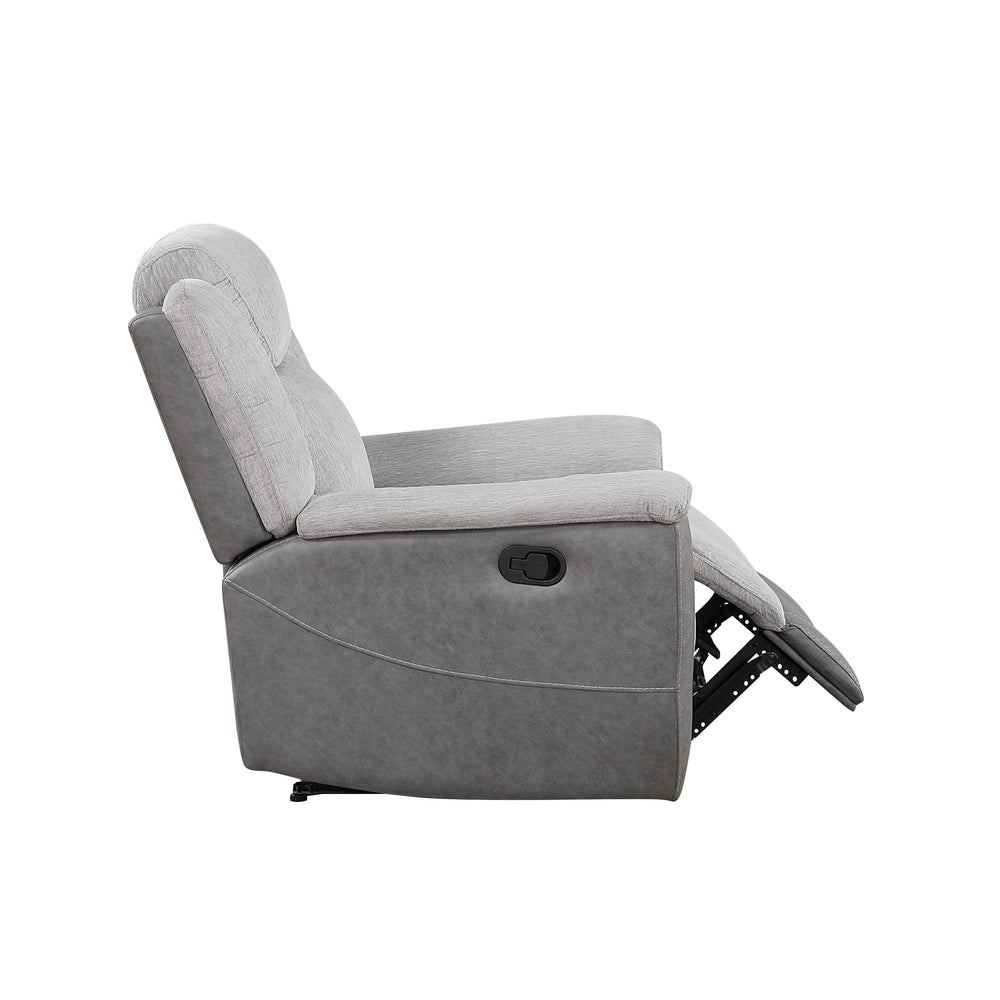 Gray recliner chair on a white background