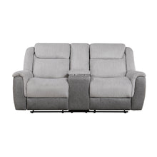 Gray reclining loveseat on a white background