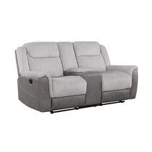 Gray reclining loveseat on a white background