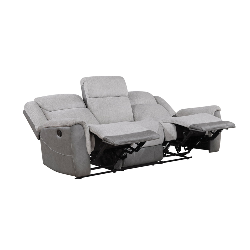 Gray recliner sofa on a white background