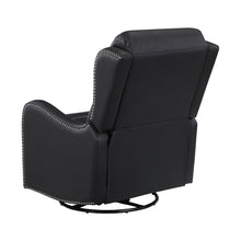 Crown Black Leather Swivel Glider Recliner