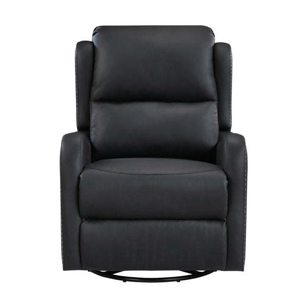 Crown Black Leather Swivel Glider Recliner alternate view