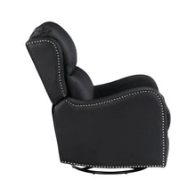 Crown Black Leather Swivel Glider Recliner