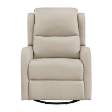 Crown Taupe Leather Swivel Glider Recliner