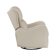 Crown Taupe Leather Swivel Glider Recliner