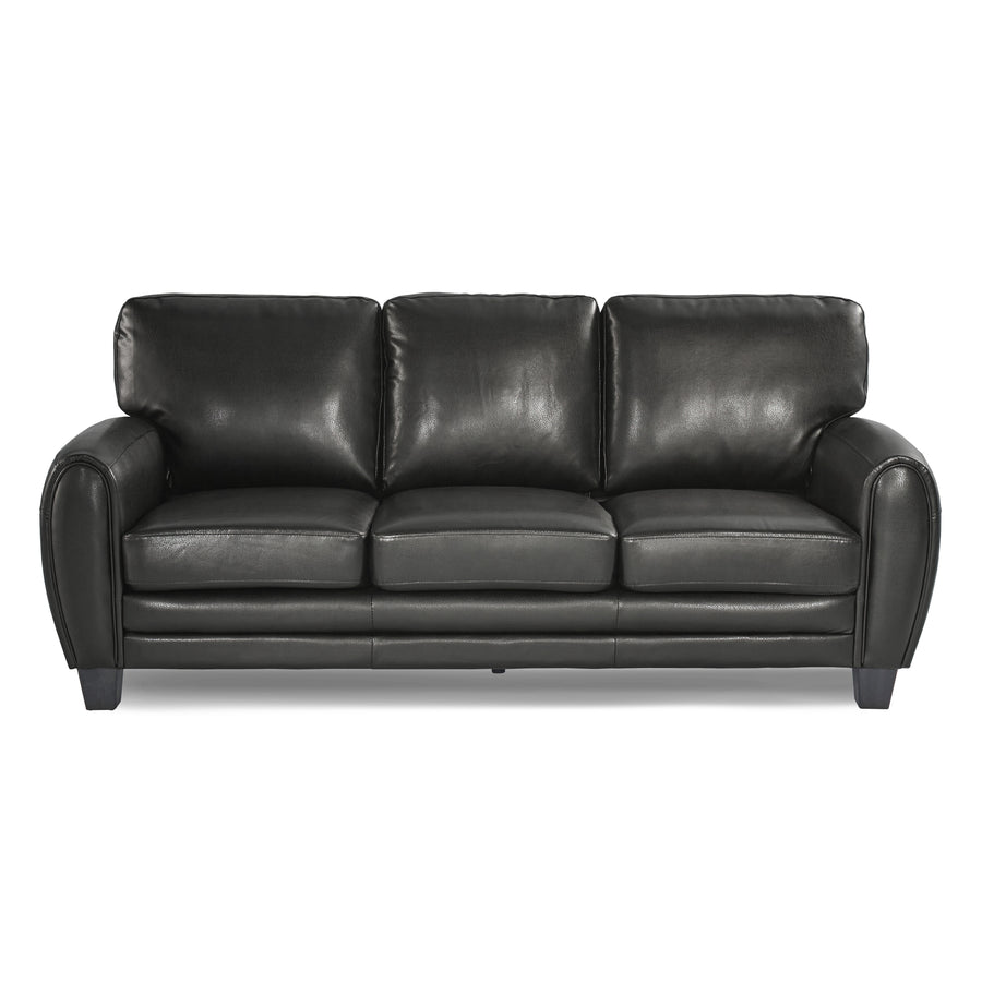 Black sofa on a white background