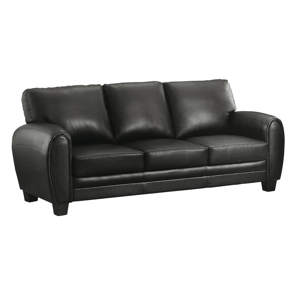 Black sofa on a white background