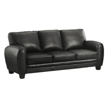 Black sofa on a white background