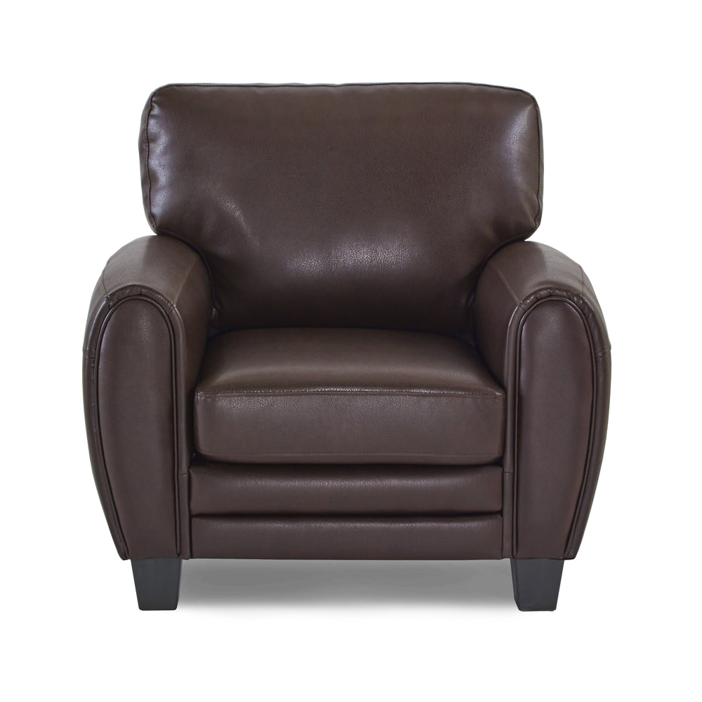 Brown armchair on a white background