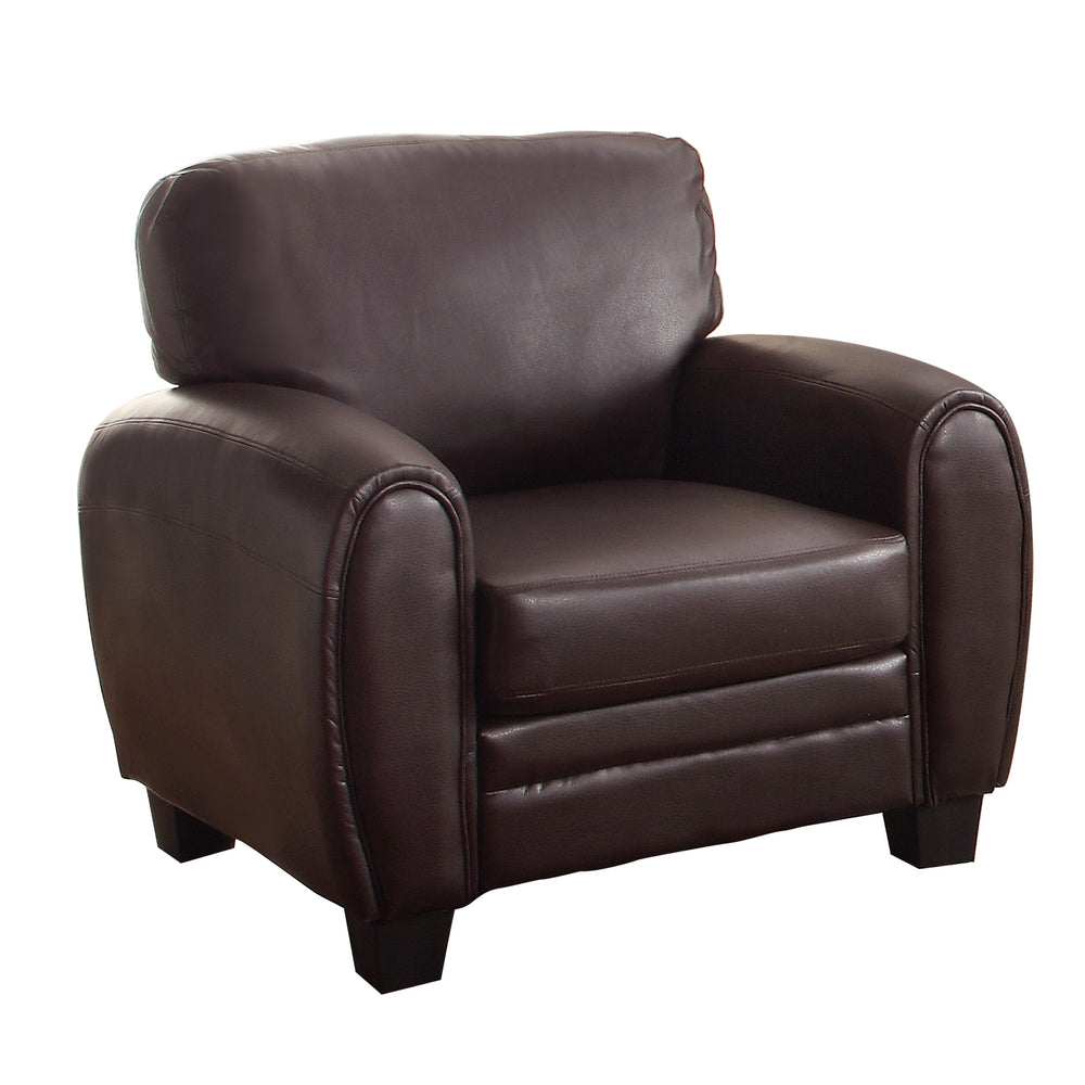 Brown armchair on a white background