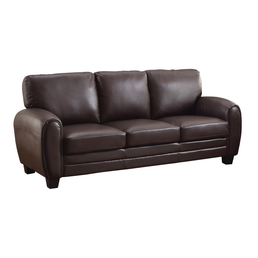 Brown sofa on a white background
