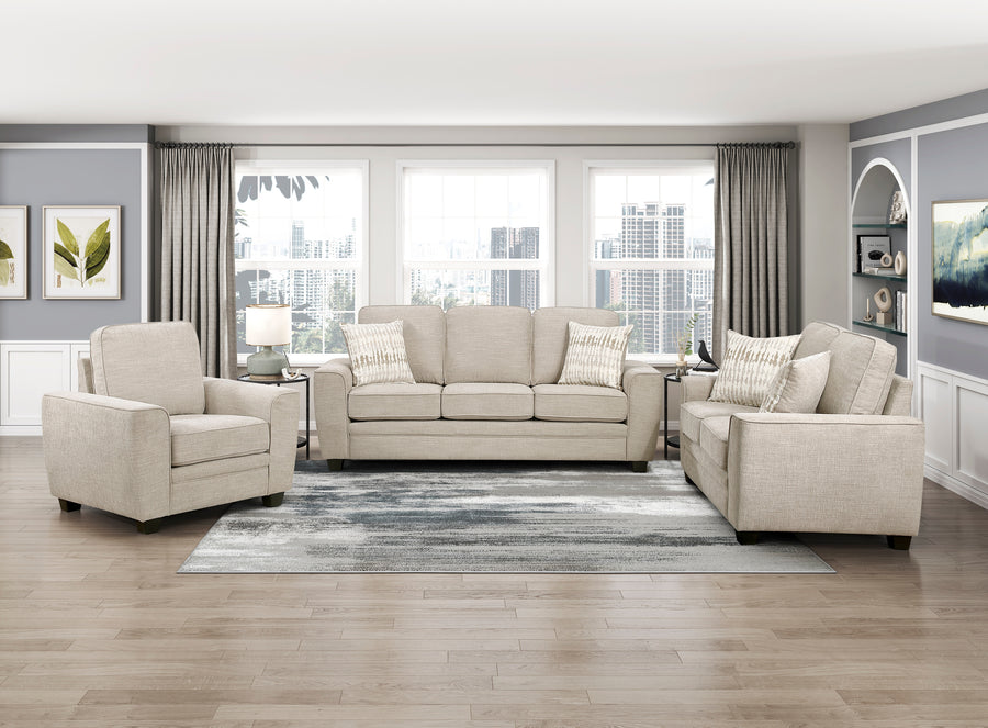 Zander Sofa w/2 Accent Pillows Complete Room