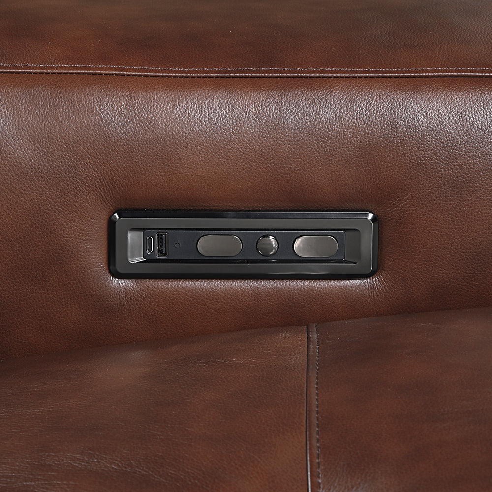 Summit Power Double Reclining Love Seat with Power Headrests and Charging Ports