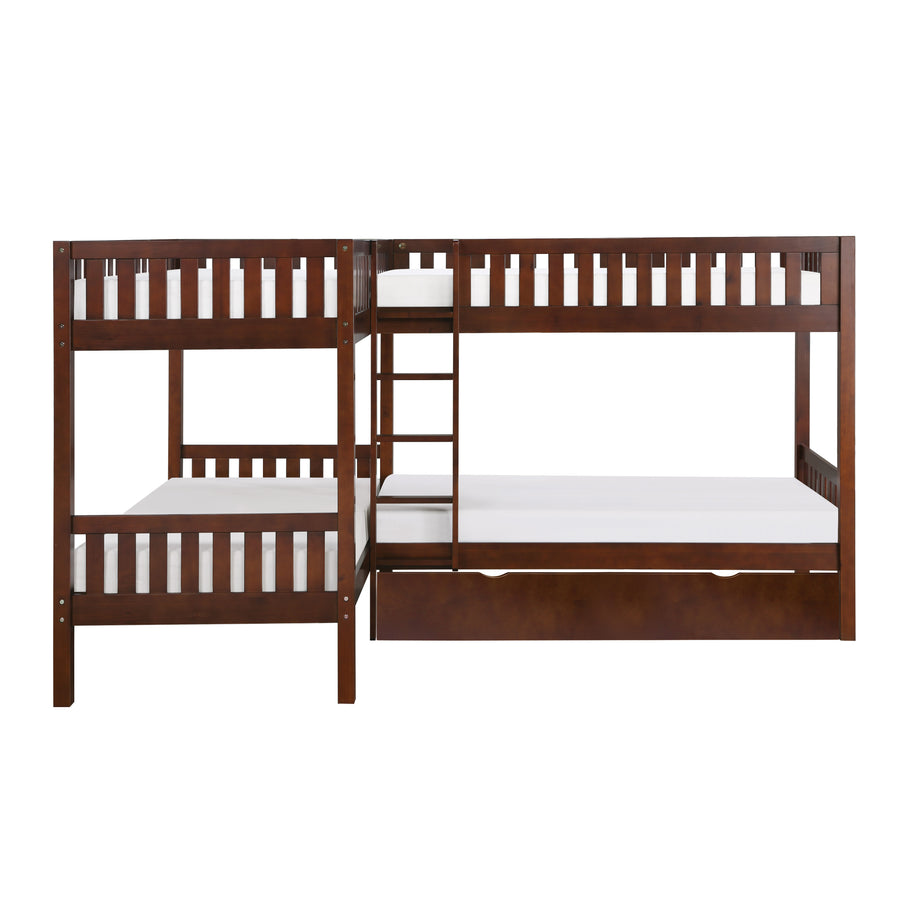 Rowe (4) Corner Bunk Bed with Twin Trundle - view 5