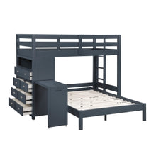 Sloane Twin/Full Loft Bunk Bed with Chest and Hidden Desk