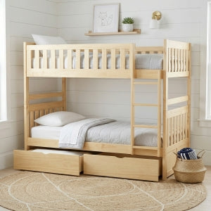 Bartly Twin/Twin Bunk Bed with Storage Boxes