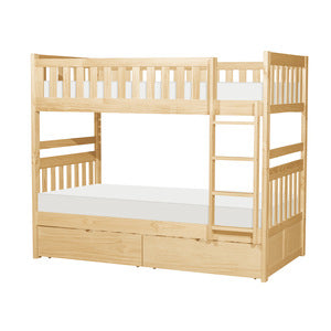 Bartly Twin/Twin Bunk Bed with Storage Boxes