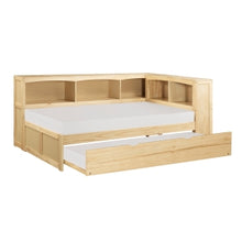 Bartly Twin Bookcase Corner Bed with Twin Trundle