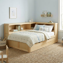 Bartly Twin Bookcase Corner Bed with Twin Trundle