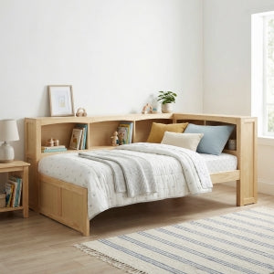Bartly Twin Bookcase Corner Bed