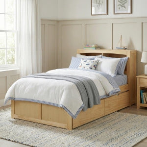 Bartly Twin Bookcase Bed with Storage Boxes