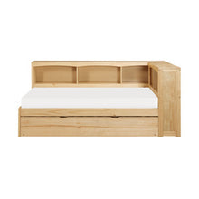 Bartly Twin Bookcase Corner Bed with Twin Trundle