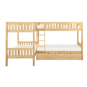 Bartly Corner Bunk Bed with Storage Boxes