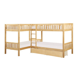 Bartly Corner Bunk Bed with Storage Boxes