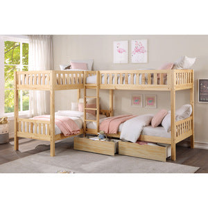 Bartly Corner Bunk Bed with Storage Boxes