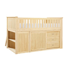 Bartly Low Loft Bunk with Bookcase and 2 Dressers