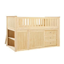 Bartly Low Loft Bunk with Bookcase and 2 Dressers