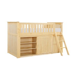 Bartly Low Loft Bunk with Bookcase and Dresser