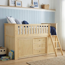 Bartly Low Loft Bunk with Bookcase and Dresser