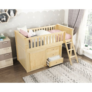 Bartly Low Loft Bunk with Dresser