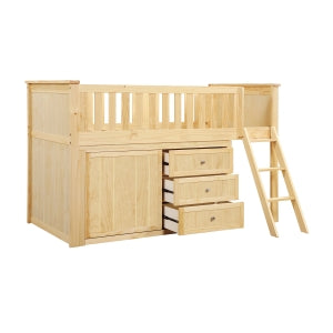 Bartly Low Loft Bunk with Dresser