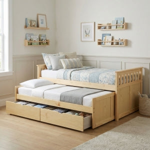 Bartly Twin/Twin Bed with Storage Boxes