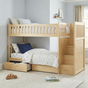 Bartly Twin/Twin Step Bunk Bed with Storage Boxes