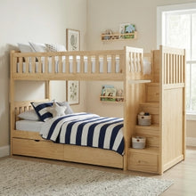 Bartly Twin/Twin Step Bunk Bed with Storage Boxes