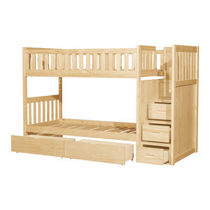 Bartly Twin/Twin Step Bunk Bed with Storage Boxes