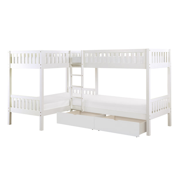 Galen (4) Corner Bunk Bed with Storage Boxes