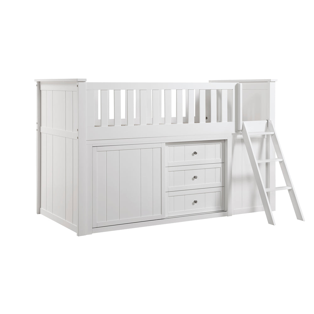 Galen (5) Low Loft Bunk with Bookcase and Dresser - view 2