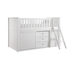 Galen (5) Low Loft Bunk with Bookcase and Dresser